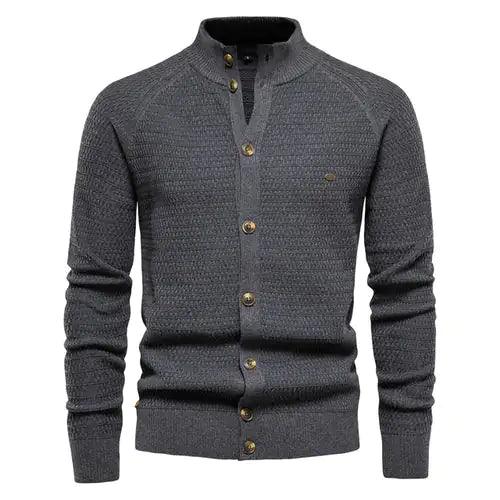 Button Mock Neck Men's Cardigan - Viva Vista Store