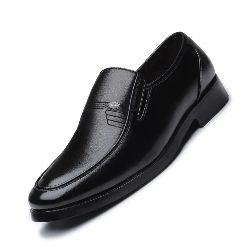 Men's Black Leather Formal Shoes - Viva Vista Store