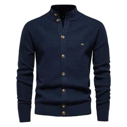 Button Mock Neck Men's Cardigan - Viva Vista Store