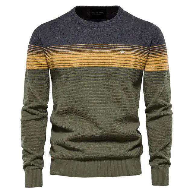 Spliced Cotton Men's Sweater - Viva Vista Store