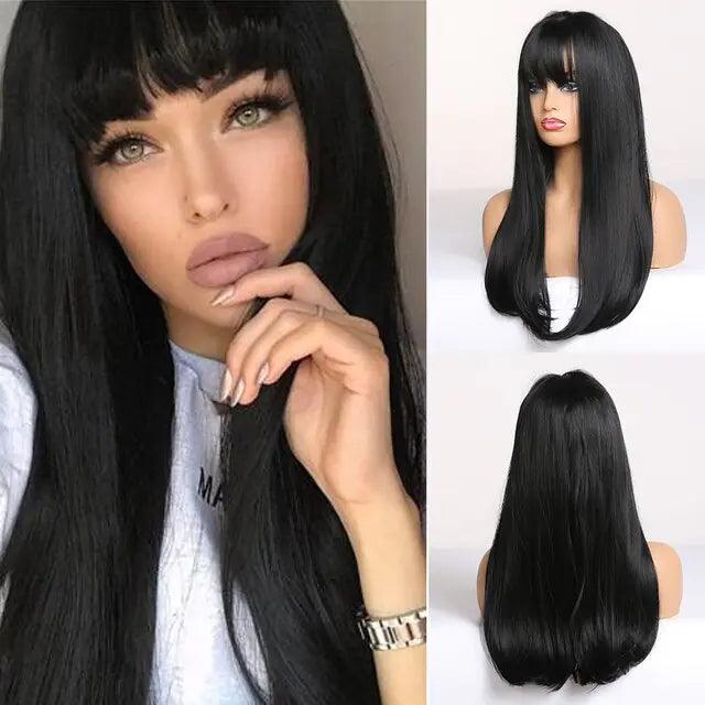 Synthetic Long Brown Wig - Viva Vista Store