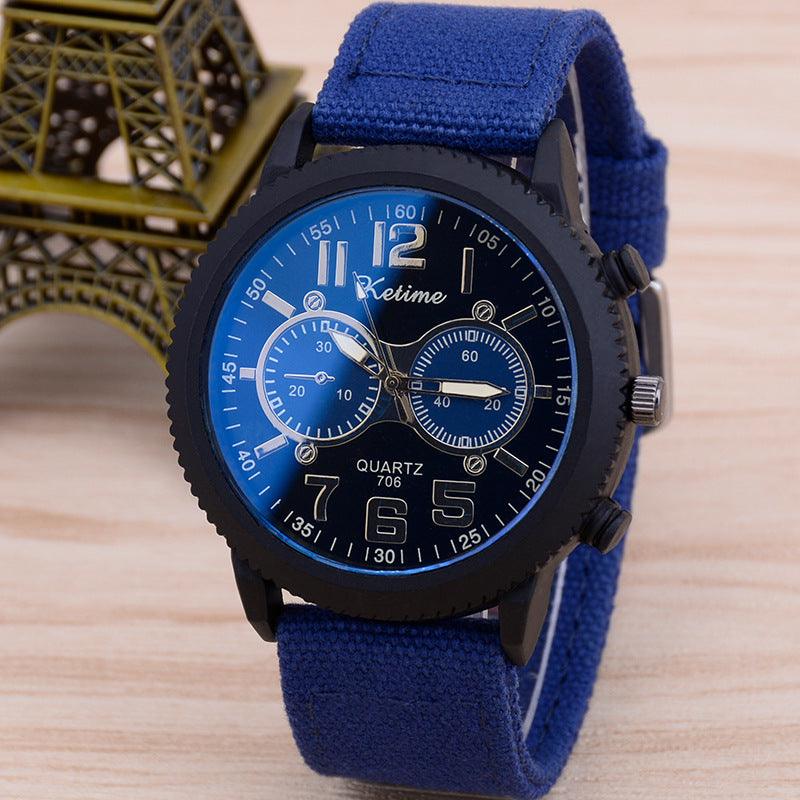 Cross-border hot fashion watch belt watches men classic blue sports men's watch quartz watch wholesale - Viva Vista Store