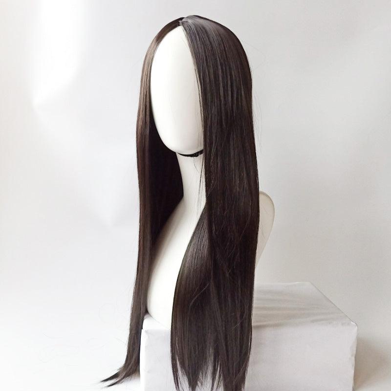 Cross-border new foreign trade wig ladies in black branch, straight hair cultivation, European and American high temperature wire, wholesale - Viva Vista Store