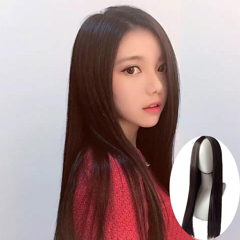 Cross-border new foreign trade wig ladies in black branch, straight hair cultivation, European and American high temperature wire, wholesale - Viva Vista Store