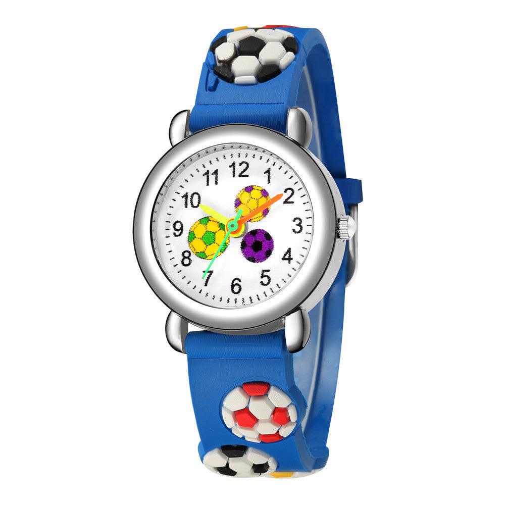 Children's cartoon watch 3D relief football pattern plastic with student watch cute men and women sports watches - Viva Vista Store