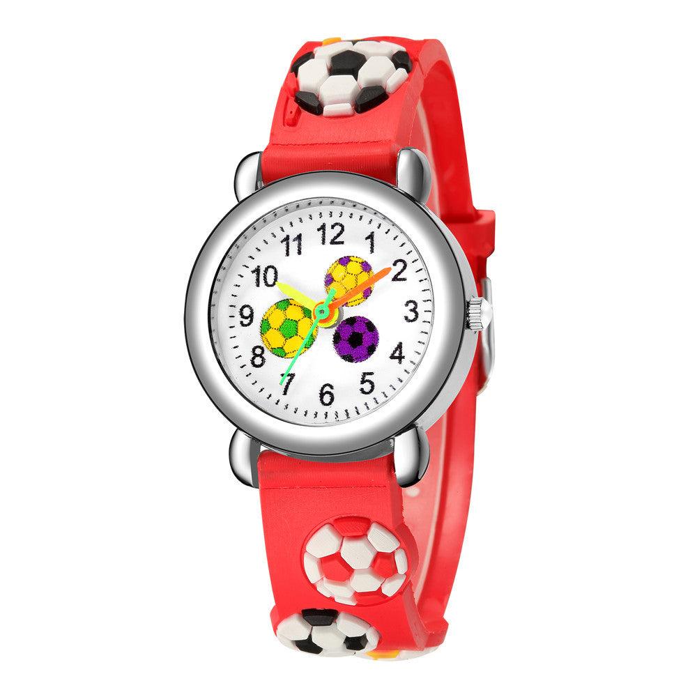 Children's cartoon watch 3D relief football pattern plastic with student watch cute men and women sports watches - Viva Vista Store