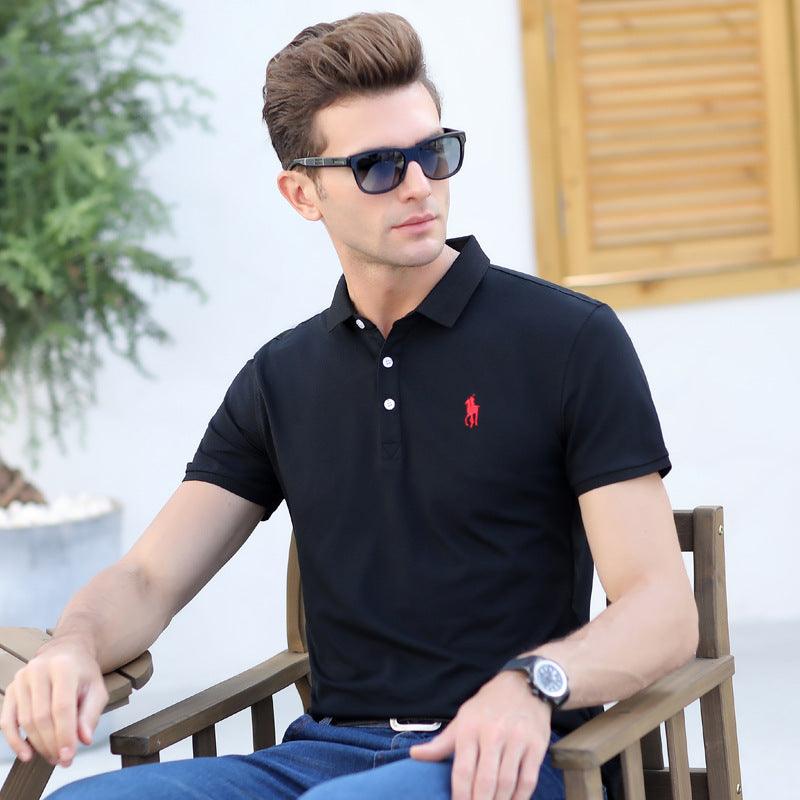 Relief 2020 spring and summer men's T-shirt bead Paul embroidery business lapel men's short-sleeved T-shirt Polo shirt manufacturer - Viva Vista Store