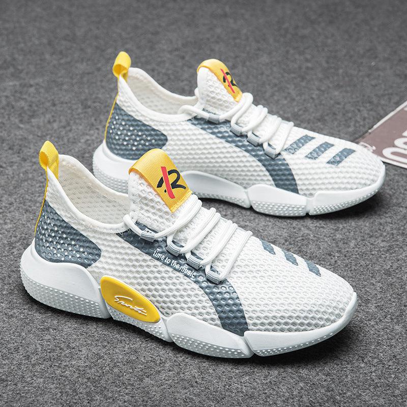 Men's sports shoes autumn new men's tide shoes students breathable casual shoes flying weaving mesh running shoes wholesale men's shoes - Viva Vista Store