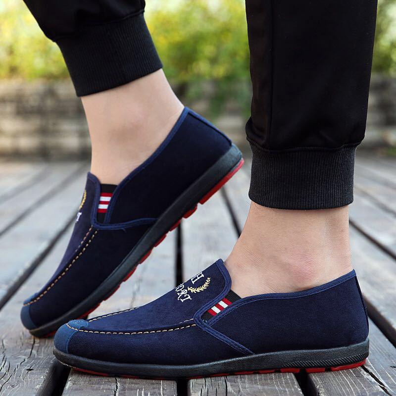 Men's shoes 2021 autumn new men's cloth shoes soft bottom old Beijing cloth shoes a pedal casual shoes male bean shoes - Viva Vista Store