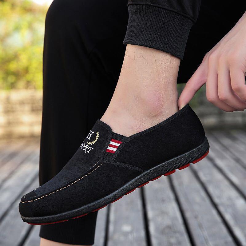 Men's shoes 2021 autumn new men's cloth shoes soft bottom old Beijing cloth shoes a pedal casual shoes male bean shoes - Viva Vista Store