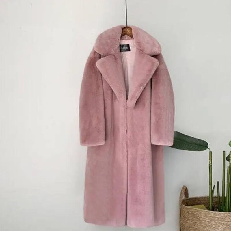 Winter Fashion New High Quality Imitation Velvet Fur Long Coat for Women with Cotton Warm Mink Skin Cashmere Coat - Viva Vista Store