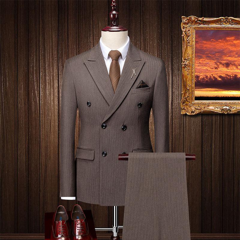 Casual suits set men's three-piece Korean version of casual business dress coat men's youth slim handsome dress - Viva Vista Store