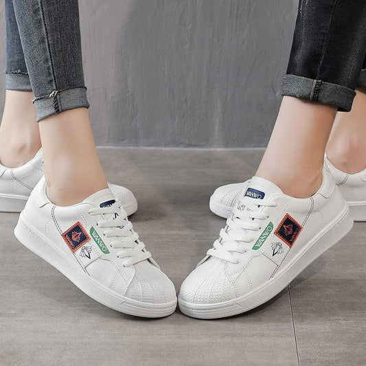 Spring and Autumn New Male and Women's Frontier White Shoes 2021 Korean Shell Friends Spa Shoes Pop Tide Shoes - Viva Vista Store