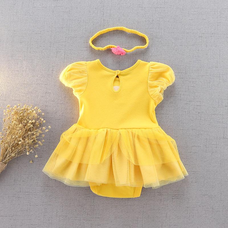 Foreign trade baby and children's clothing new baby short-sleeved crawling clothing Belle Snow White dress romper dress up a generation - Viva Vista Store