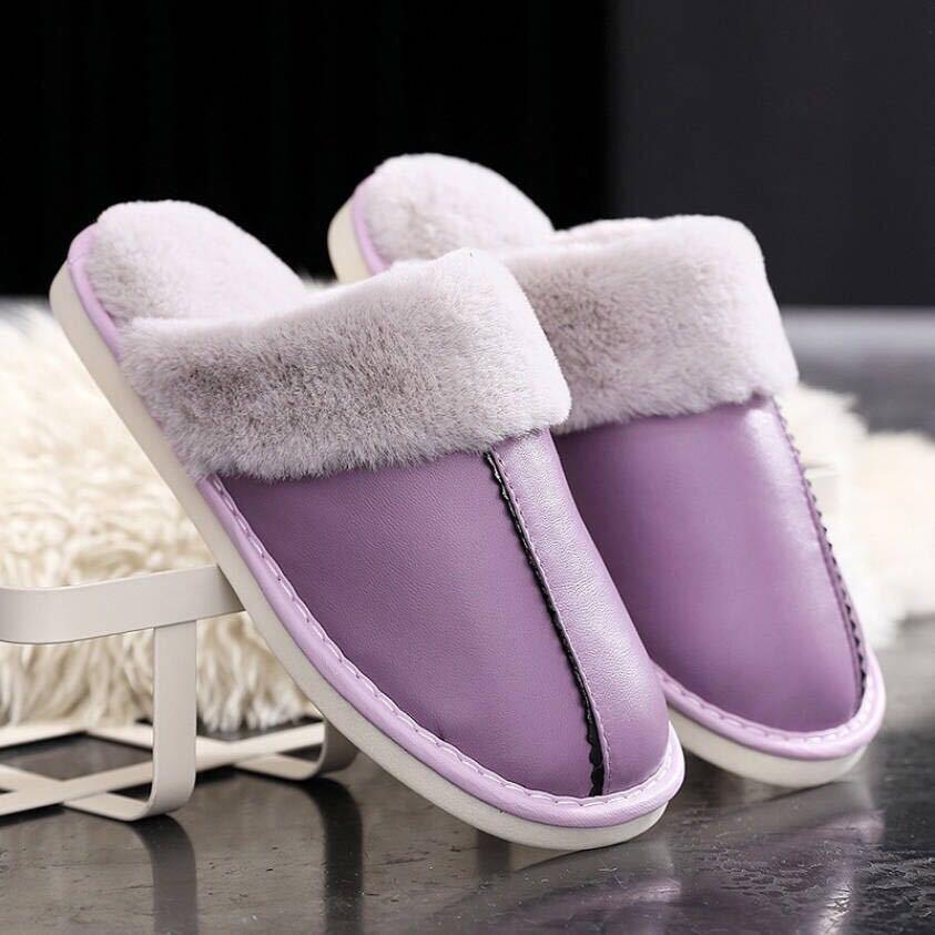 Factory direct autumn and winter anti-slip warm leather slippers home new thick couple of sheep leather slippers - Viva Vista Store