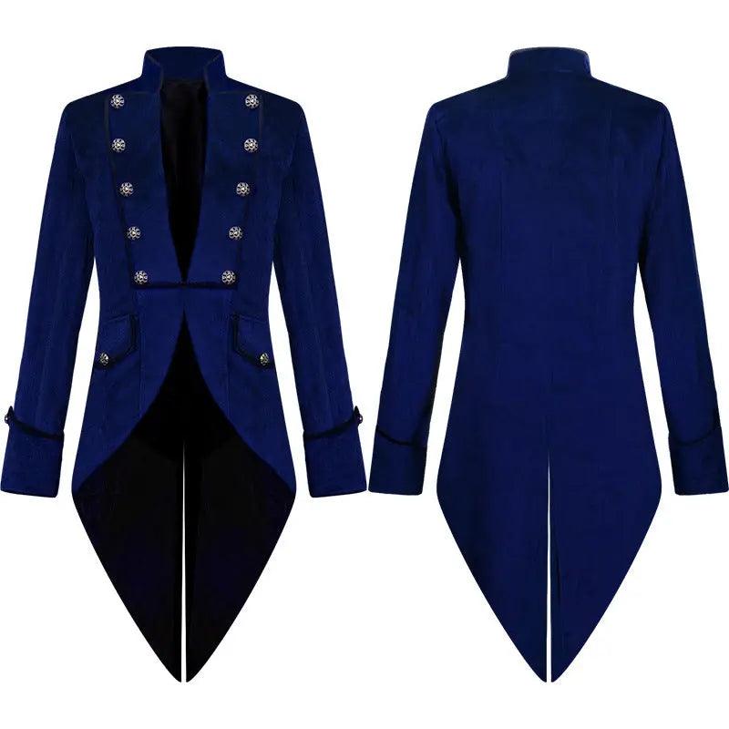 New Halloween Tuxedo Medieval Retro Costume Mid length Punk Multi color Men's Coat - Viva Vista Store