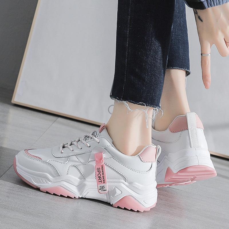 Female fashion wild sports casual women's shoes thick bottom white shoes INS super fire - Viva Vista Store