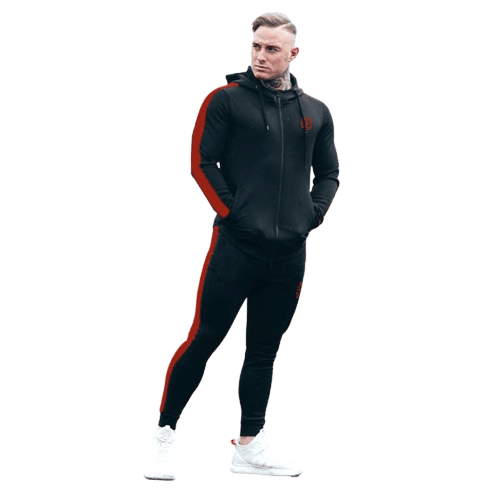 Men's Two Piece Tracksuit Set | Red Stripline Design - Viva Vista Store