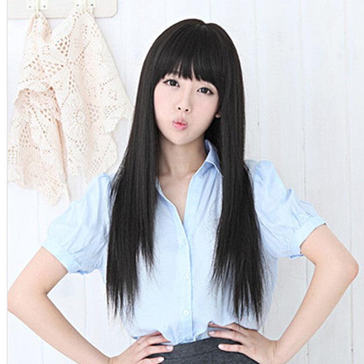 Chang Diqi Liu Hai Chang sent a female fluffy temperament long straight hair fake real person wig set custom wholesale - Viva Vista Store