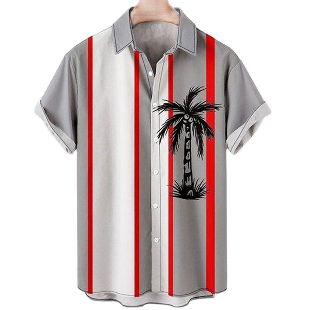 3D Coconut Tree Hawaiian Shirts For Men  Summer Beach Short Sleeve Tops Shirt Men Harajuku Oversized Male Blouse Chemise Homme - Viva Vista Store