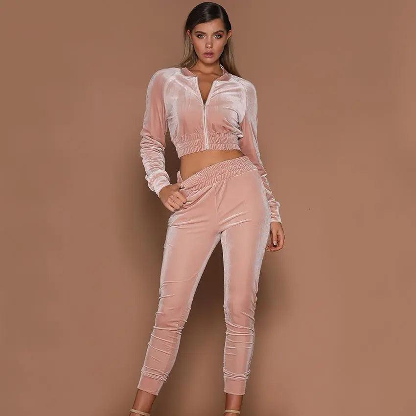 Velvet bubble gum track suit - Viva Vista Store