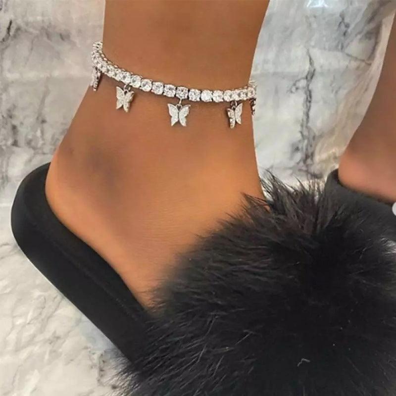 Rhinestone Butterfly Anklet - Viva Vista Store