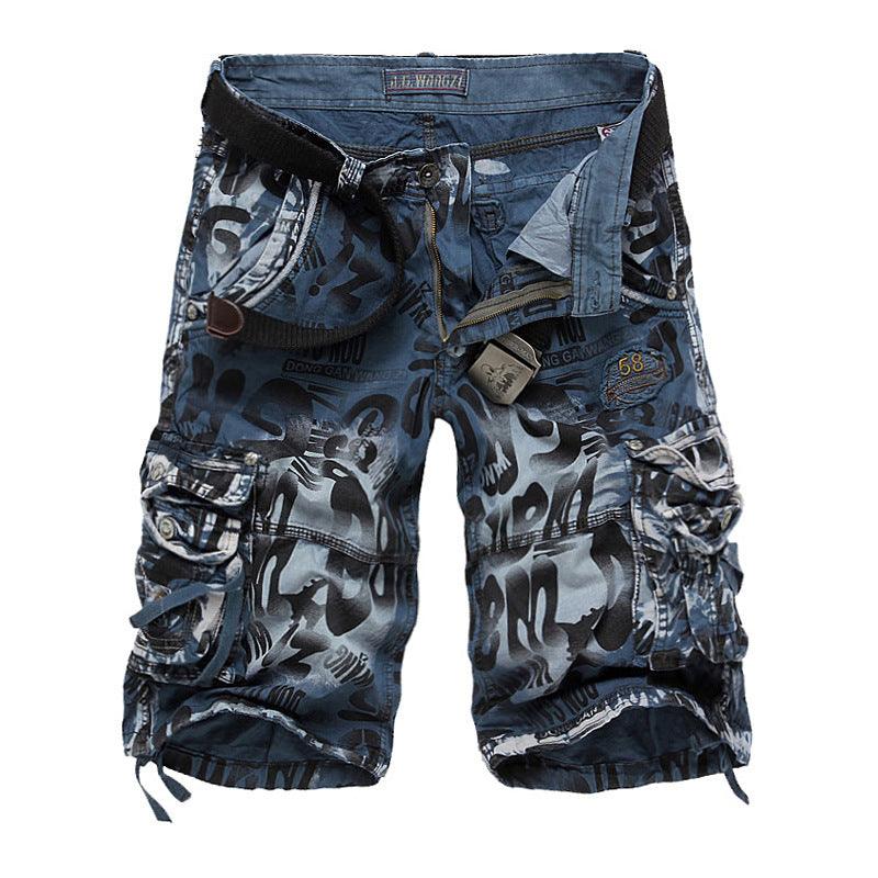 Men's Denim Loose Casual Five-point Overalls Camouflage Shorts - Viva Vista Store