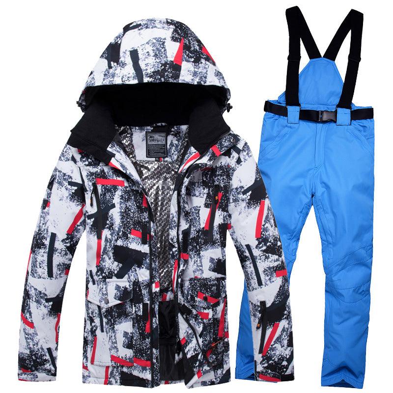 ski wear set men's windproof, waterproof, warm and breathable, one drop shipping single and snowboard pants - Viva Vista Store