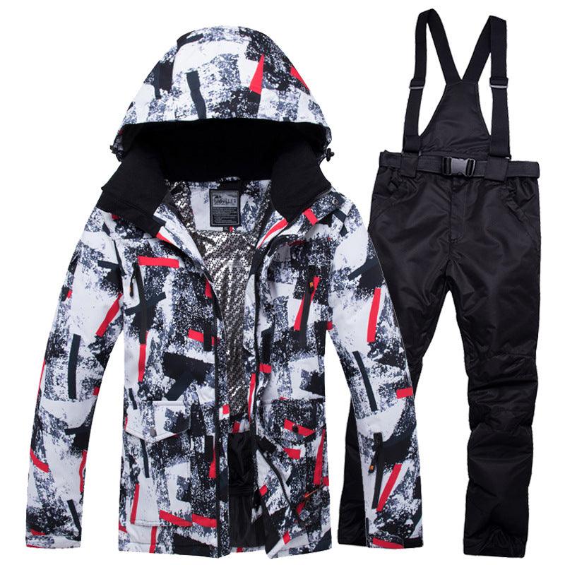 ski wear set men's windproof, waterproof, warm and breathable, one drop shipping single and snowboard pants - Viva Vista Store