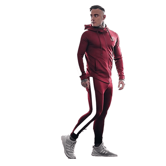 Men's Two Piece Tracksuit Set | Red Stripline Design - Viva Vista Store