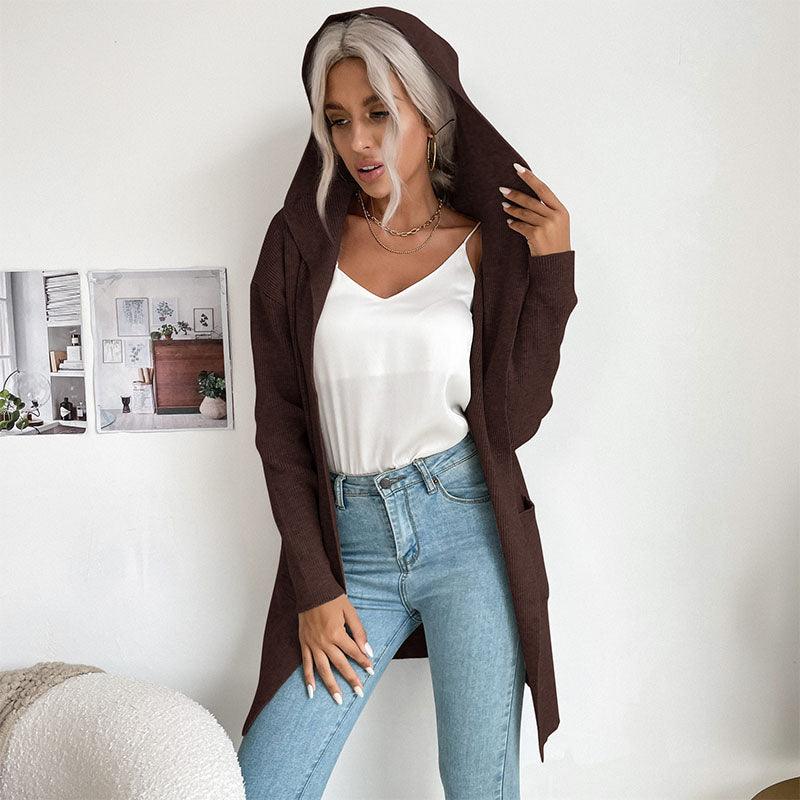 Women Cardigan Sweaters Coat Classical Long Sleeve Cashmere Open Front Cardigan Knit Sweater - Viva Vista Store