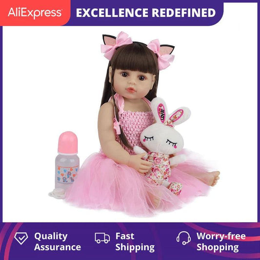 Witdiy 55CM Bebe Doll Bebe Reborn Baby Dolls for Children Toys Toddler Full Body Silicone Girl Reborn Doll with Summer Clothes - Viva Vista Store