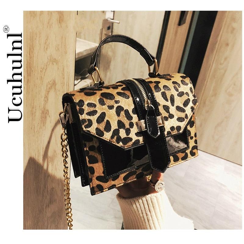 Leopard Print Small Flap Bags Women Bag Over Shoulder Luxury Handbags Women Bags Designer Lady Leather Plush Messenger Bag - Viva Vista Store