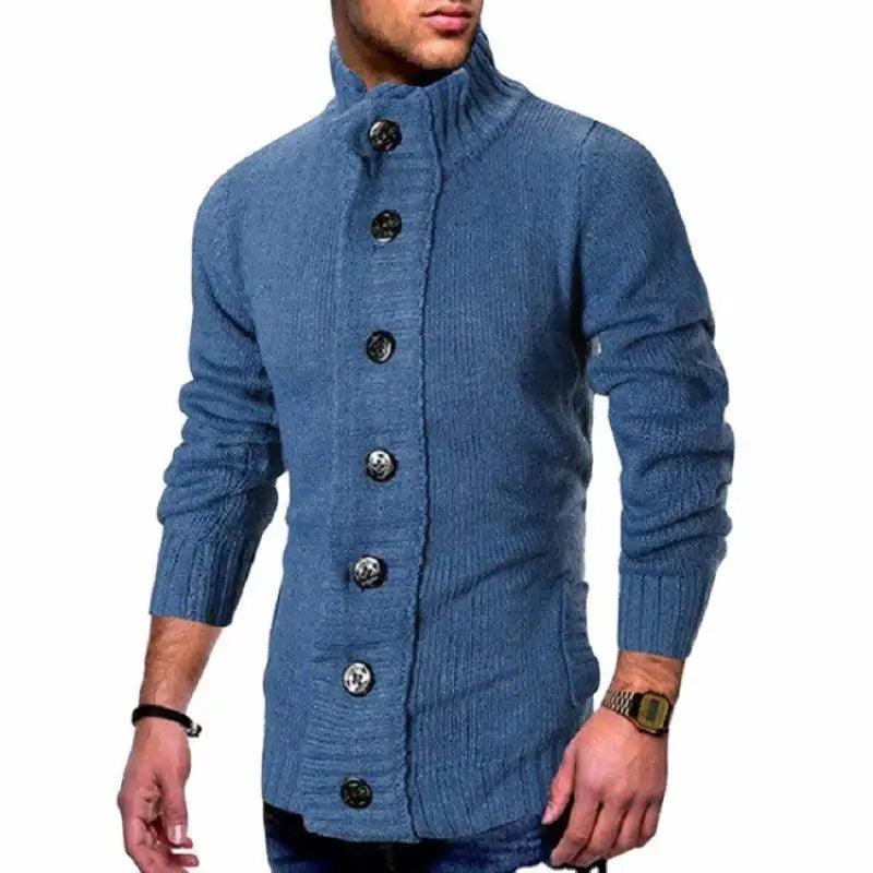 European and American fashion men's single breasted knitted sweater cardigan - Viva Vista Store