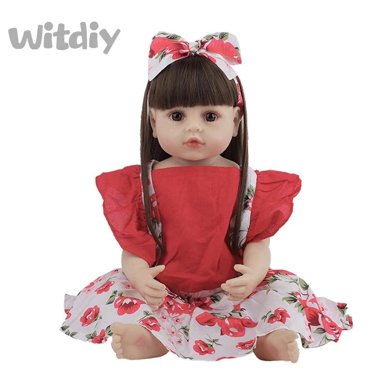 Witdiy 55CM Bebe Doll Bebe Reborn Baby Dolls for Children Toys Toddler Full Body Silicone Girl Reborn Doll with Summer Clothes - Viva Vista Store