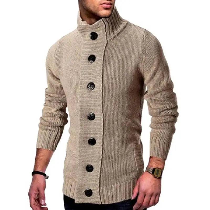 European and American fashion men's single breasted knitted sweater cardigan - Viva Vista Store