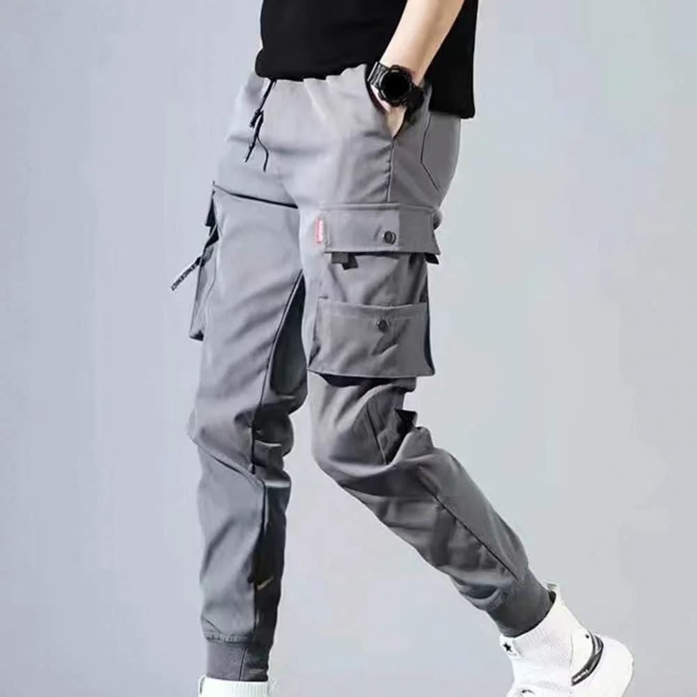 Hot Autumn Men Pants Hip Hop Harem Joggers Pants 2021New Male Trousers Mens Solid Multi-pocket Cargo Pants Skinny Fit Sweatpants - Viva Vista Store