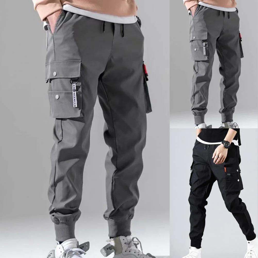 Hot Autumn Men Pants Hip Hop Harem Joggers Pants 2021New Male Trousers Mens Solid Multi-pocket Cargo Pants Skinny Fit Sweatpants - Viva Vista Store