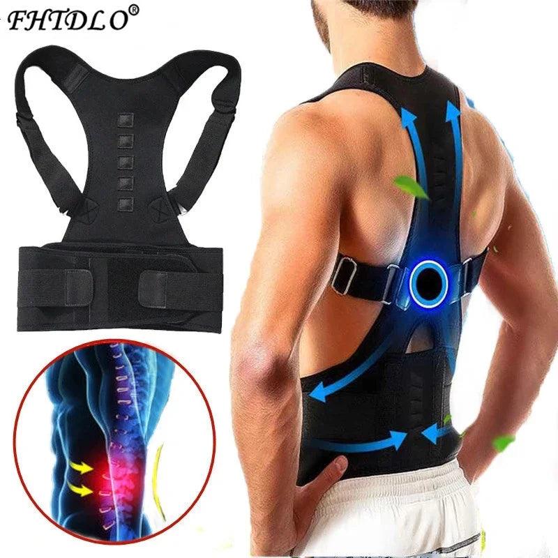 Magnetic therapy posture corrector brace supporter shoulder back support belt menwomen braces and support belt shoulder posture - Viva Vista Store