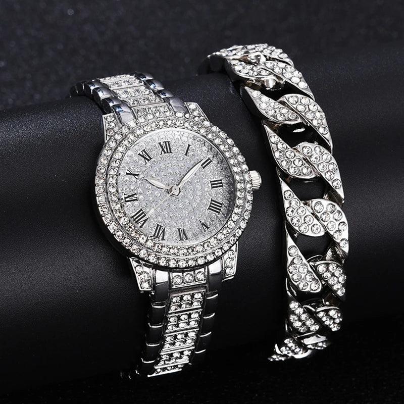 Diamond Women Watches Gold Watch Ladies Wrist Watches Luxury Brand Rhinestone Women's Bracelet Watches Female Relogio Feminino - Viva Vista Store