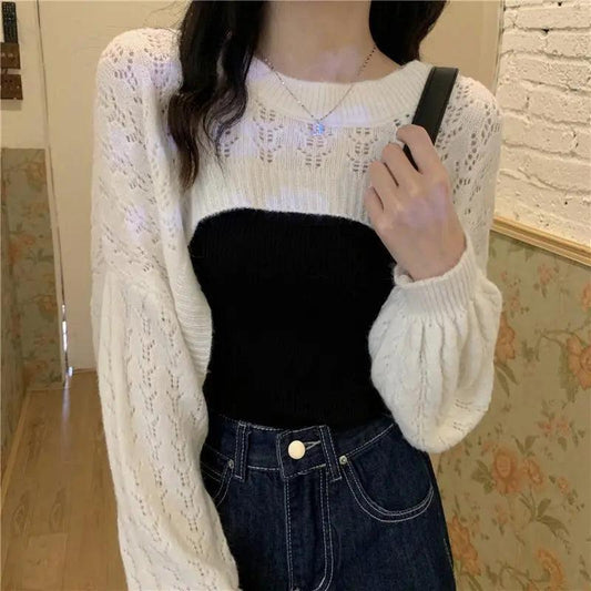 Comfy Loose Super Crop Long Sleeve Sweater - Viva Vista Store