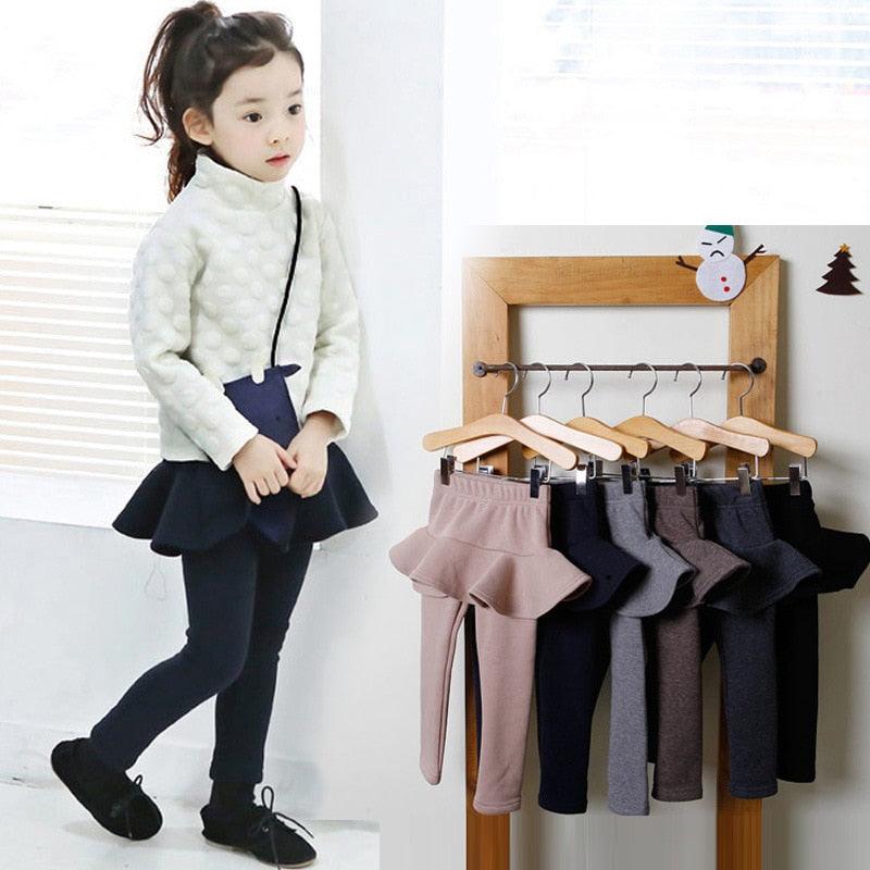 Pure Color Girls Pants Kids Leggings 2-10Y Children Clothing Autumn Cotton Leggings Warm Baby Girl Skirt-pants High Quality - Viva Vista Store