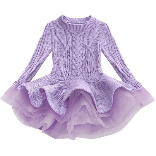 Lavender Sweater Tutu Dress - Viva Vista Store