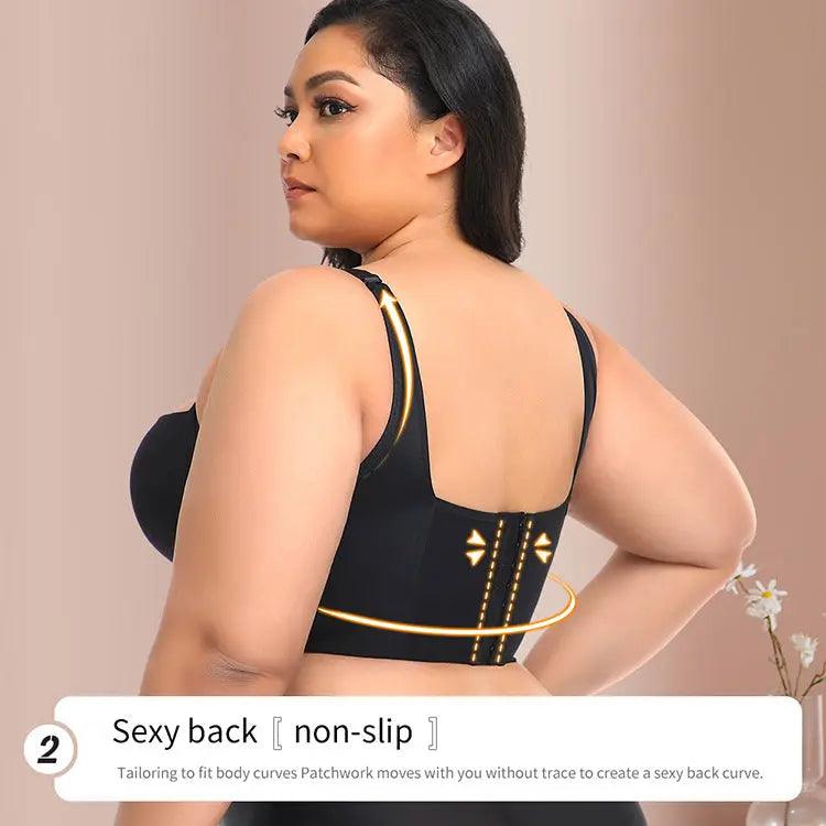 Gather up and fold up the breasts, beautify the body, seamless cup and tank top, shape the body, beautify the back, long size sports bra V210618 - Viva Vista Store