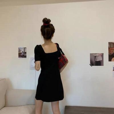 French Hepburn style little black dress waist is thin and temperament goddess Fan Xinji black dress Zixia - Viva Vista Store