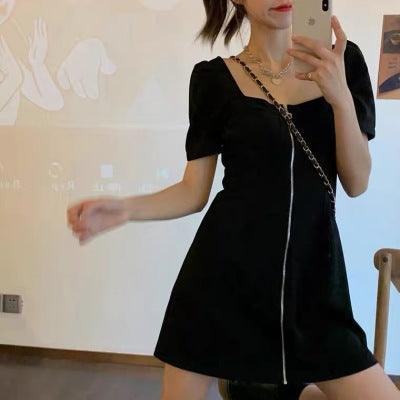 French Hepburn style little black dress waist is thin and temperament goddess Fan Xinji black dress Zixia - Viva Vista Store