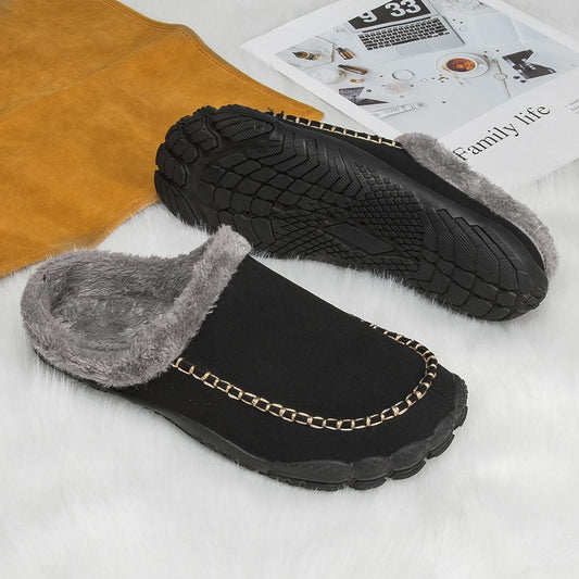 New Cross border Winter Indoor Five Finger Flat Heel Warm Shoes, Large Sized plush Cotton Slippers, Men's Shoes, Anti slip, Thickened Home Shoes - Viva Vista Store