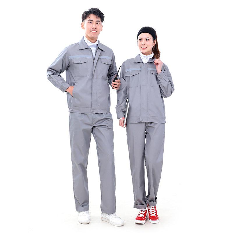 Factory wholesale spring, autumn and summer long and short-sleeved reflective strips overalls suits men and women labor insurance clothing workshop tooling customization - Viva Vista Store