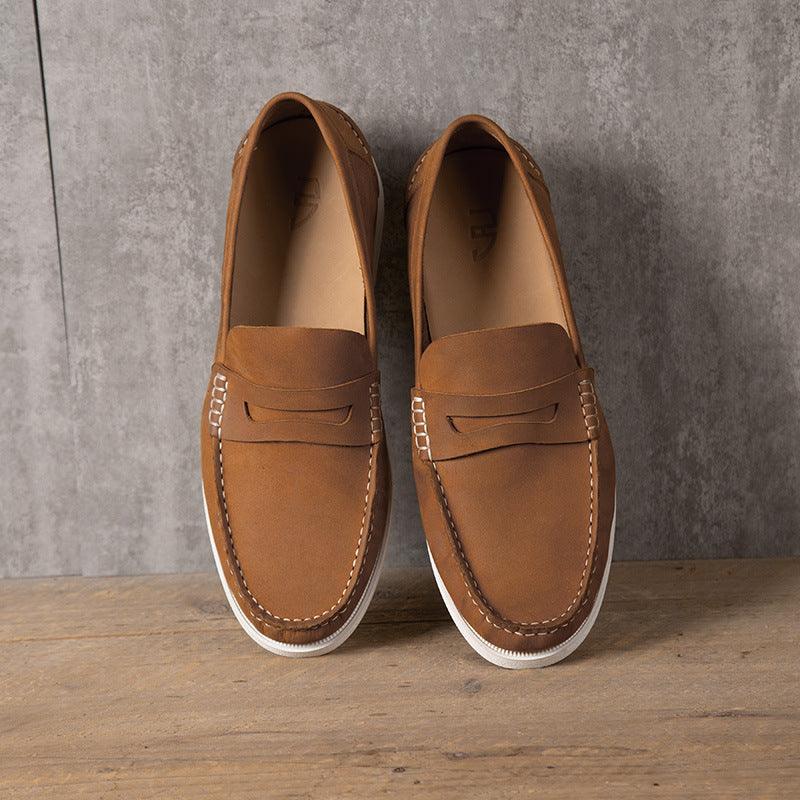 Guangzhou wholesale first layer matte leather men's shoes casual leather shoes men's Loofeng shoes a foot silend shoes - Viva Vista Store