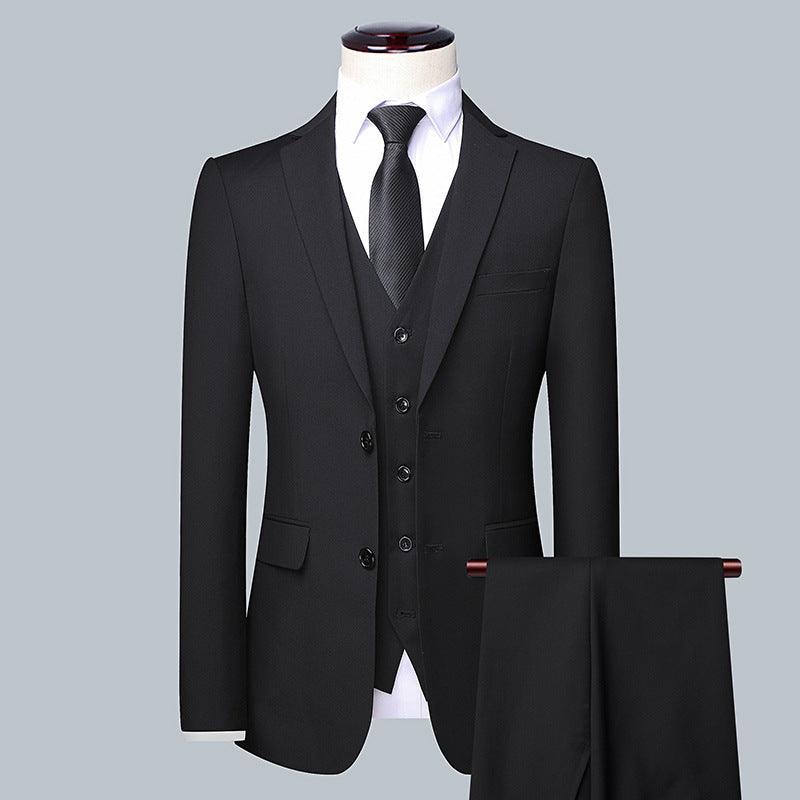 Suit male 2021 new men's business Korean version of the fashion career three-piece autumn and winter casual wedding dress - Viva Vista Store